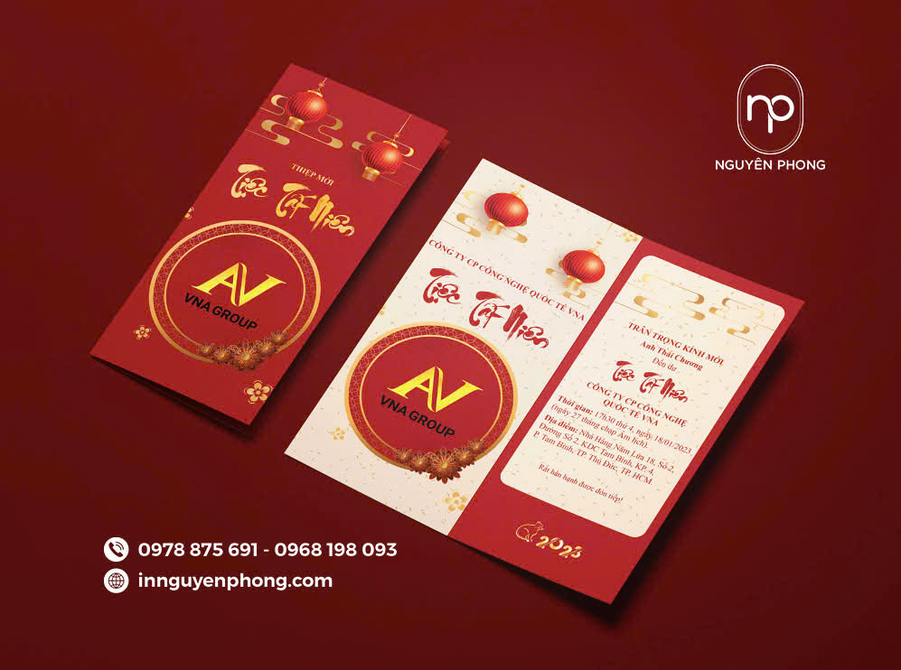 Thiệp mời thể hiện sự chuyên nghiệp của công ty